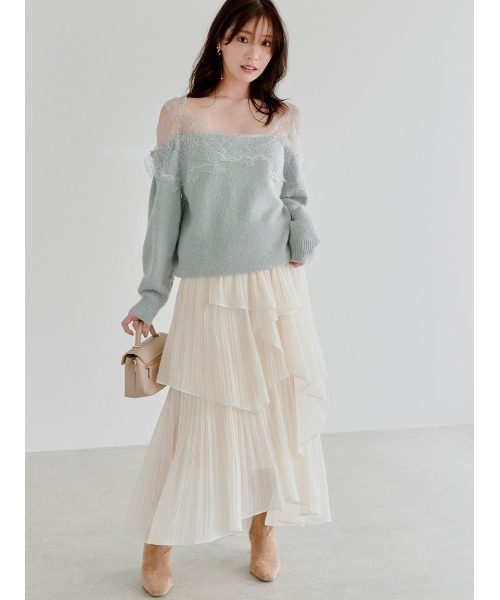 SNIDEL（スナイデル） ニット セーター レーストリミングニットプル