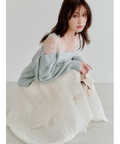 SNIDEL（スナイデル） ニット セーター レーストリミングニットプル