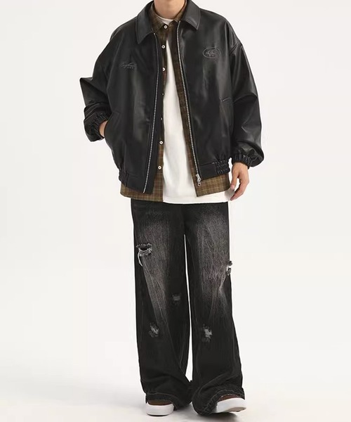 lilful ブルゾン アウター ストリート Y2Kデザイン ダブルジップ