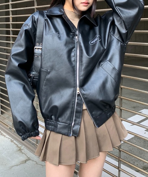 lilful ブルゾン アウター ストリート Y2Kデザイン ダブルジップ