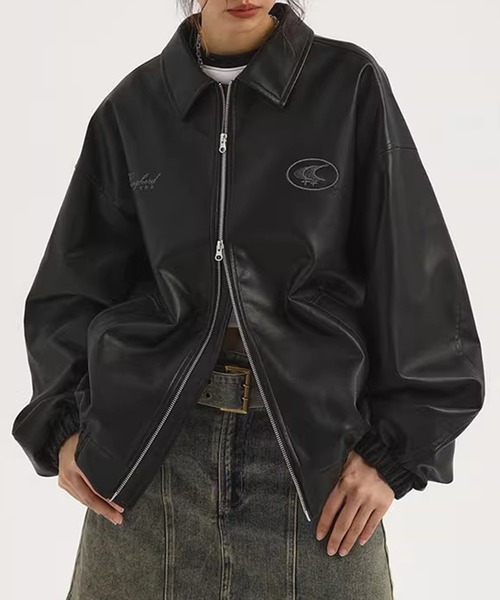 lilful ブルゾン アウター ストリート Y2Kデザイン ダブルジップ