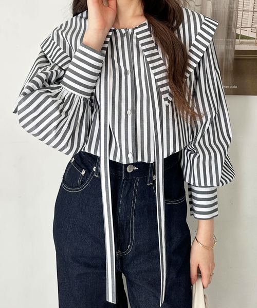 GeeRA（ジーラ） ブラウス シャツ ケープ衿シャツブラウス レディース