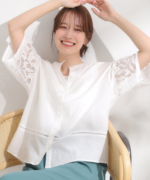 SHOO・LA・RUE（シューラルー） ブラウス シャツ 「S-LL/6分袖」レース