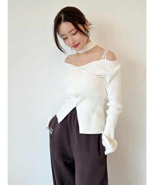 SNIDEL（スナイデル） ニット セーター タイ付きニットプルオーバー