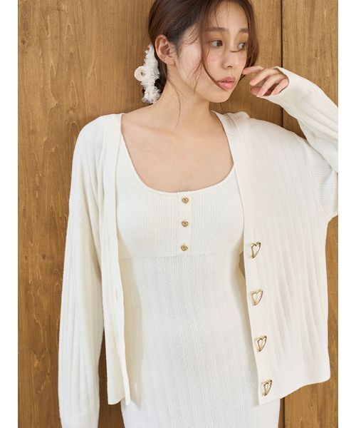 SNIDEL HOME パジャマ ルームウェア 「Creamy」プチハートニット