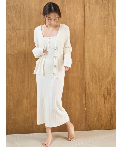 SNIDEL HOME パジャマ ルームウェア 「Creamy」プチハートニット