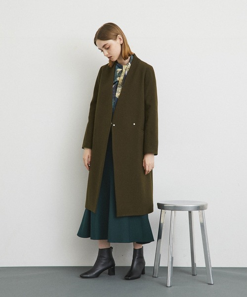 UNITED TOKYO（ユナイテッドトウキョウ） ノーカラーコート 1 グリーン