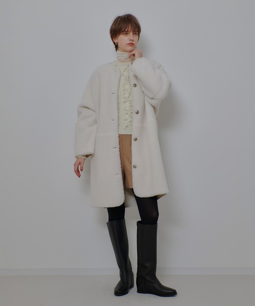 allureville（アルアバイル） ノーカラーコート コート ツー