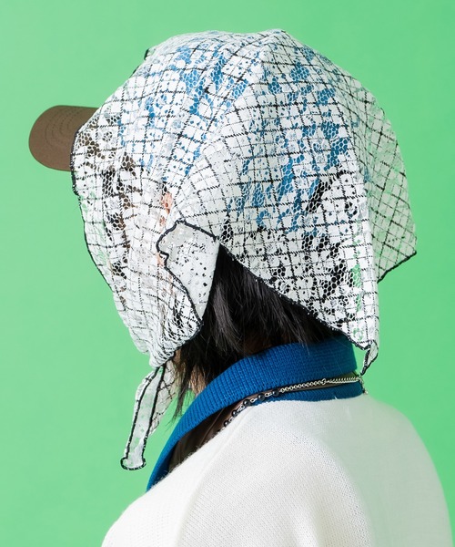 an meets zakka チェック柄フラワーレースバブーシュカ : ZOZOTOWN