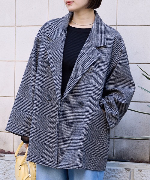 MONO-MART（モノマート） コート アウター グレンチェック ダブル
