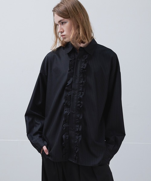 Ellno Loset（エルノロゼット） シャツ ドレッシーロングフリルシャツ