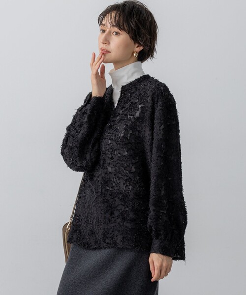 ブラウス シャツ 「洗える」シアーカットジャカード レディース