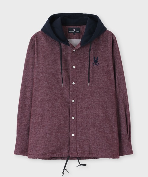 Psycho Bunny（サイコバニー） シャツ フーディ ストレッチネル シャツ