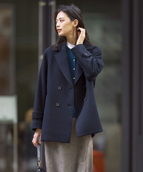 ピーコート pコート Jackal 140sソフトメルトン Pコート レディース