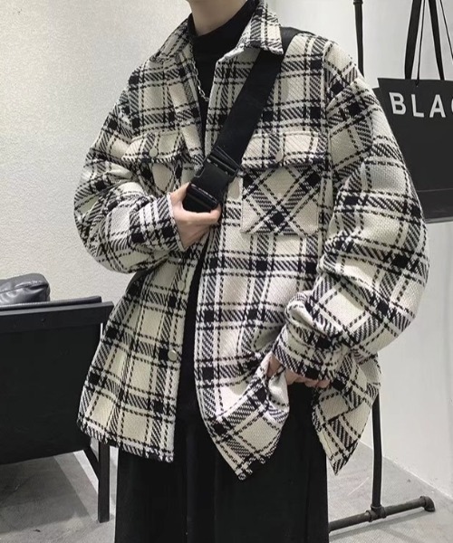 コート ジャケット オーバーサイズチェックジャケット メンズ