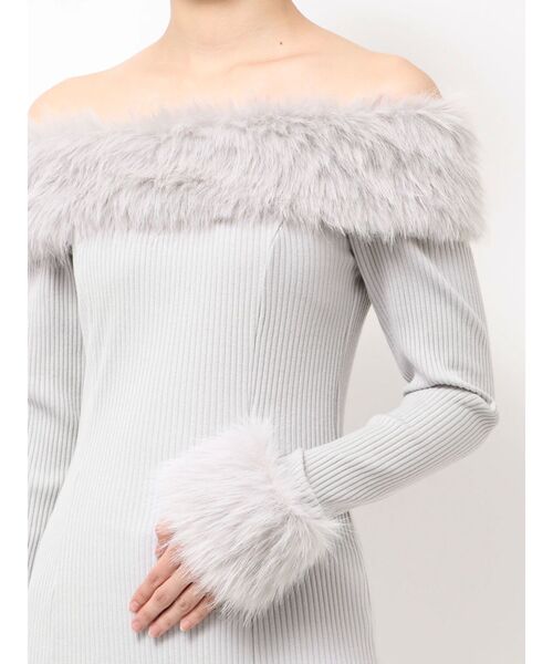 EATME（イートミー） ワンピース フェイクファーオフショルミニ