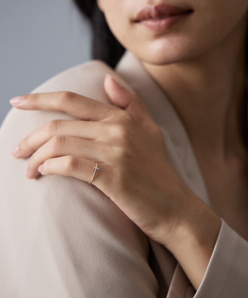 Jouete（ジュエッテ） 指輪 リング K10 ピンキーリング バー コンビ