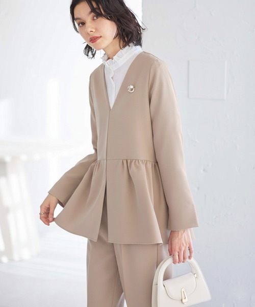 GeeRA（ジーラ） セットアップ 「2点セット」ノーカラーペプラムA