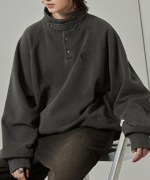 トレーナー スウェット 「Alfred Alex」ヴィンテージ加工ピグメント