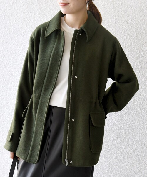 SHIPS any コート アウター any: メルトン ジップ フィールド