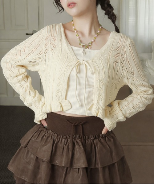 SPINNS（スピンズ） カーディガン ガーリー×レトロの新定番クロシェ