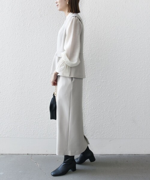 SHIPS any ワンピース any:「洗濯機可能」ダブルクロス Vネック