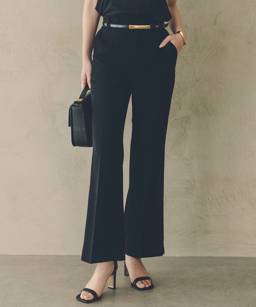 anuans（アニュアンス） パンツ スリムフィットセミフレアパンツ