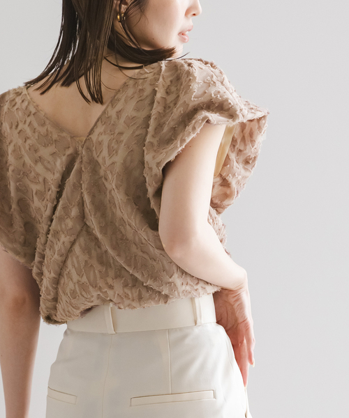 NOBLE（ノーブル） ブラウス シャツ 「洗える」レオパードジャガード