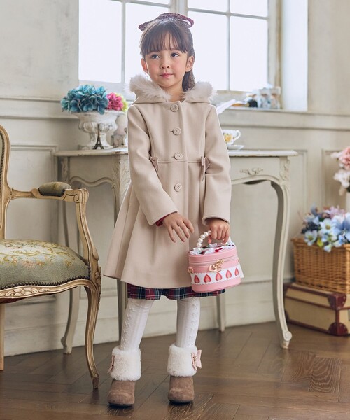 ANY（エニィ） コート アウター 「フード取り外し可能」ウールライク