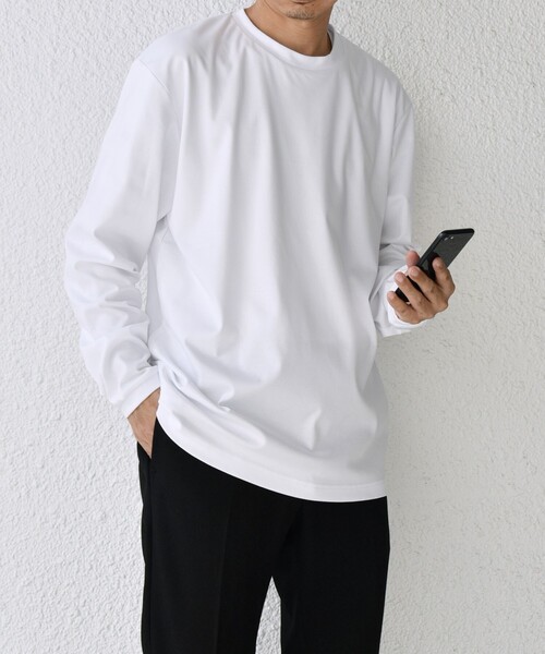 SHIPS any tシャツ any: スムースコットン クルーネック Tシャツ (ロン