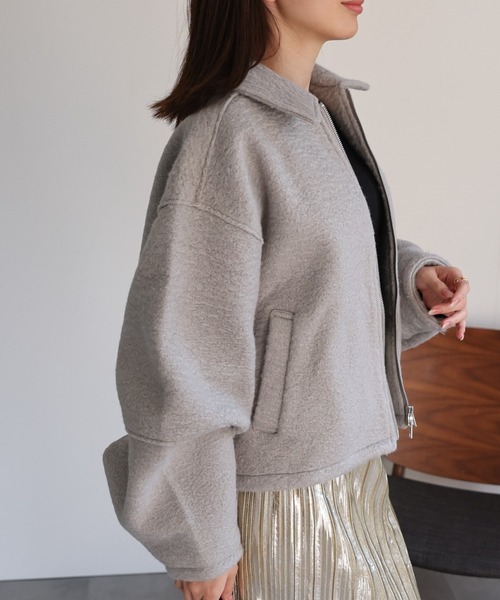 sakishimatokyo ブルゾン アウター ブークレステンカラー ダブルジップ