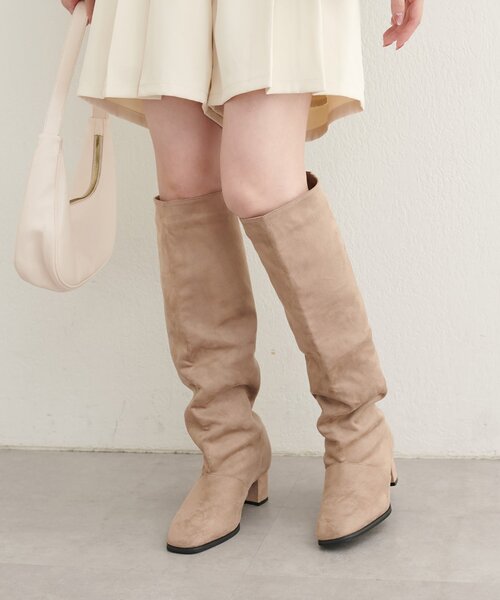 natural couture ブーツ スウェードロングブーツ レディース