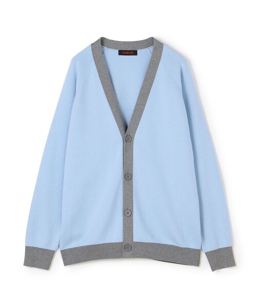 CABaN（キャバン） カーディガン コットンカシミヤ バイカラーVネック