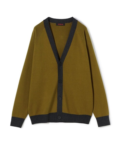 CABaN（キャバン） カーディガン コットンカシミヤ バイカラーVネック