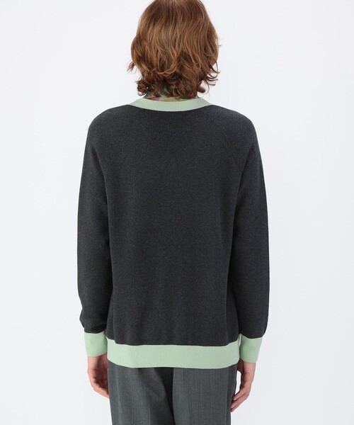 CABaN（キャバン） カーディガン コットンカシミヤ バイカラーVネック