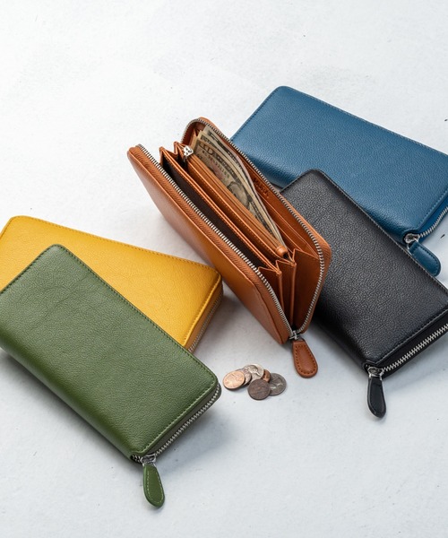 MURA（ムラ） 財布 エコレザー ソフトシュリンク YKKラウンド