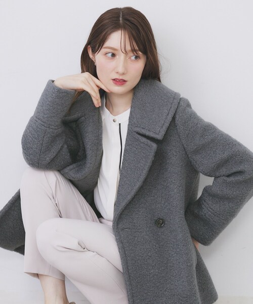 index（インデックス） ピーコート pコート ブークレミドルコート