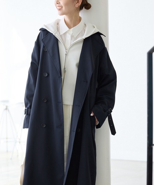 BPN PEACE NOW アイレット ロングコート トレンチコート BLACK PEACE