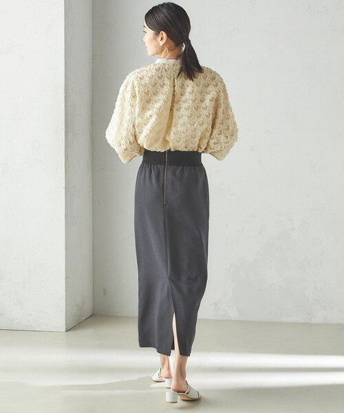 SHIPS（シップス） ブラウス シャツ 「手洗い可能」幾何柄 カット ジャ