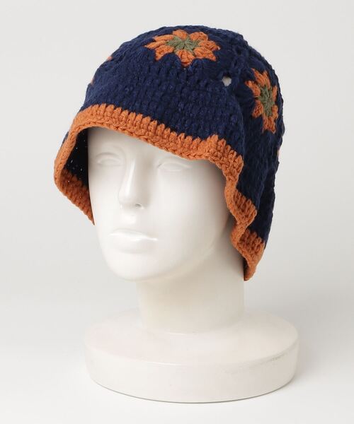 ARCADE（アーケード） 帽子 ハット クロシェフラワーデザインニット