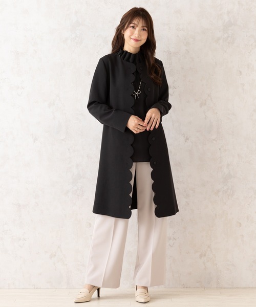 Rose Tiara（ローズティアラ） ノーカラーコート コート ダブルクロス