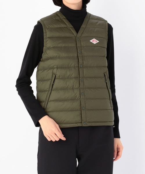 Danton（ダントン） ダウンベスト 36 オリーブ レディース : ZOZOTOWN