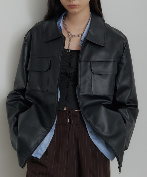 SEN TOKYO ブルゾン アウター ビッグシルエット レザーブルゾン メンズ