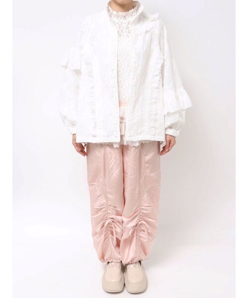 merry jenny（メリージェニー） ブルゾン アウター flower frill lace