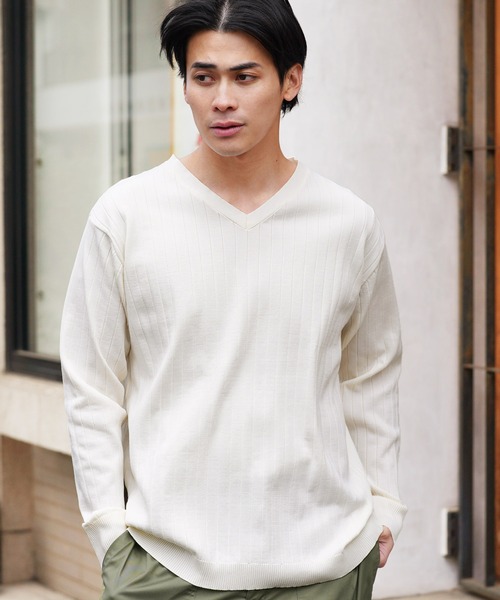JIGGYS SHOP（ジギーズショップ） セーター ニット ワイドリブVネック