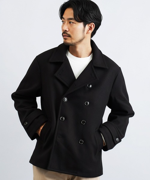 LOUNGE LIZARD（ラウンジリザード） ピーコート 3 ブラック メンズ