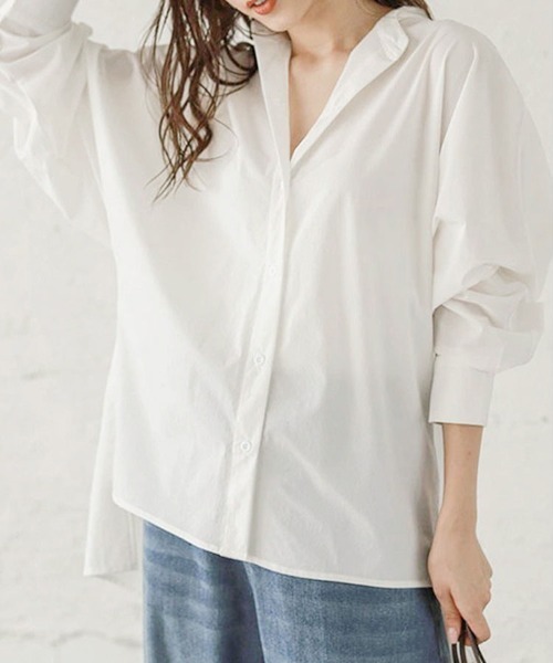 ブラウス シャツ スタンドカラーとろみシャツ レディース : ZOZOTOWN