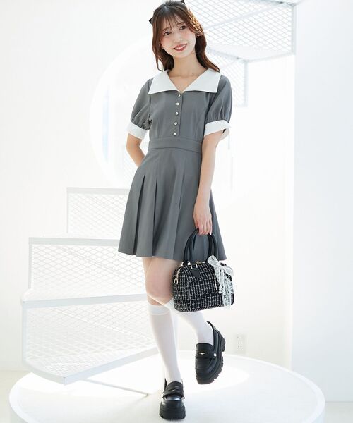 MAJESTIC LEGON（マジェスティックレゴン） ワンピース 衿配色ミニ