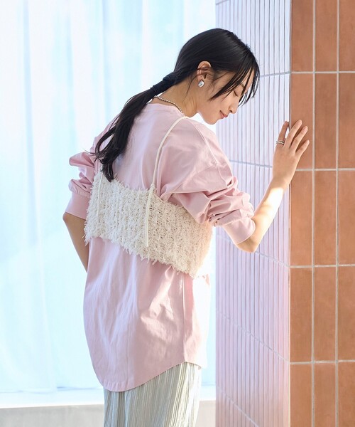 coen（コーエン） キャミソール リボンヤーンニットキャミビスチェ