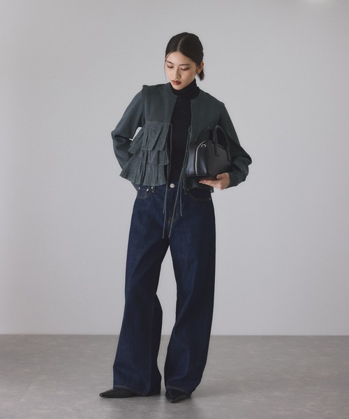 ADAM ET ROPE'（アダムエロペ） カーディガン 「サステナブル」フリル